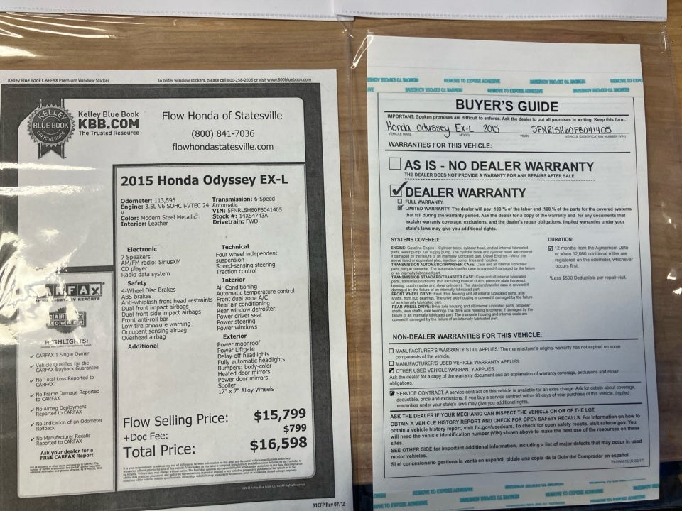2015 Honda Odyssey EX-L