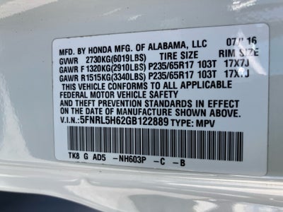 2016 Honda Odyssey EX-L