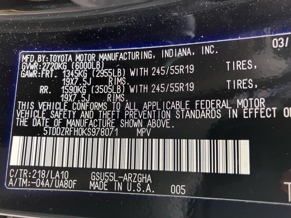 2019 Toyota Highlander Limited Platinum