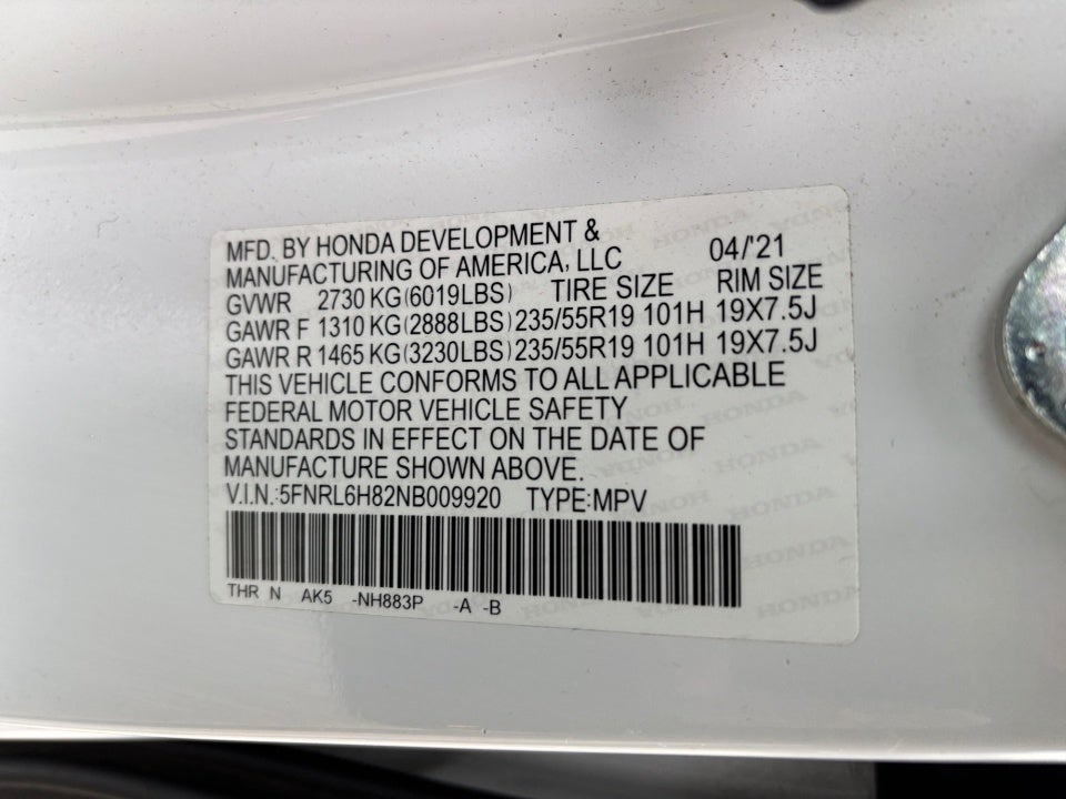 2022 Honda Odyssey Touring