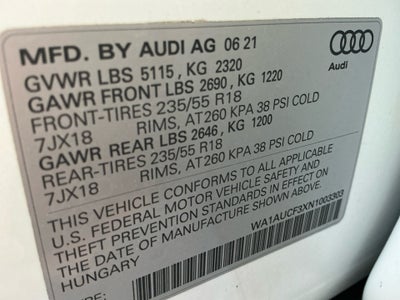 2022 Audi Q3 Premium 40 TFSI quattro Tiptronic