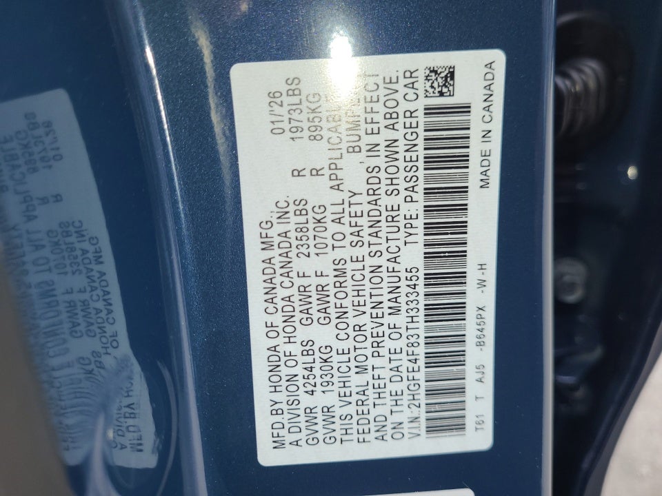 2026 Honda Civic Hybrid Sport