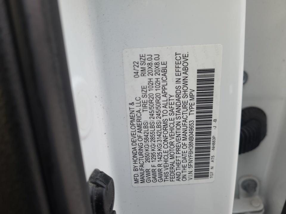 2022 Honda Pilot Sport