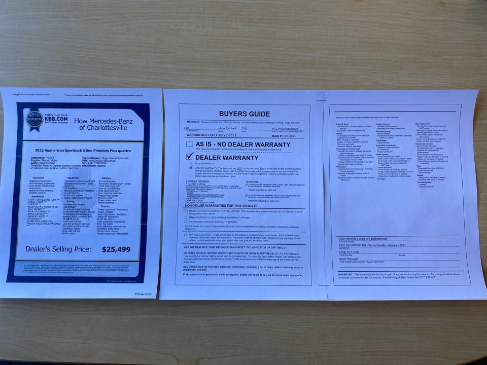 2022 Audi e-tron Sportback Premium Plus S line quattro