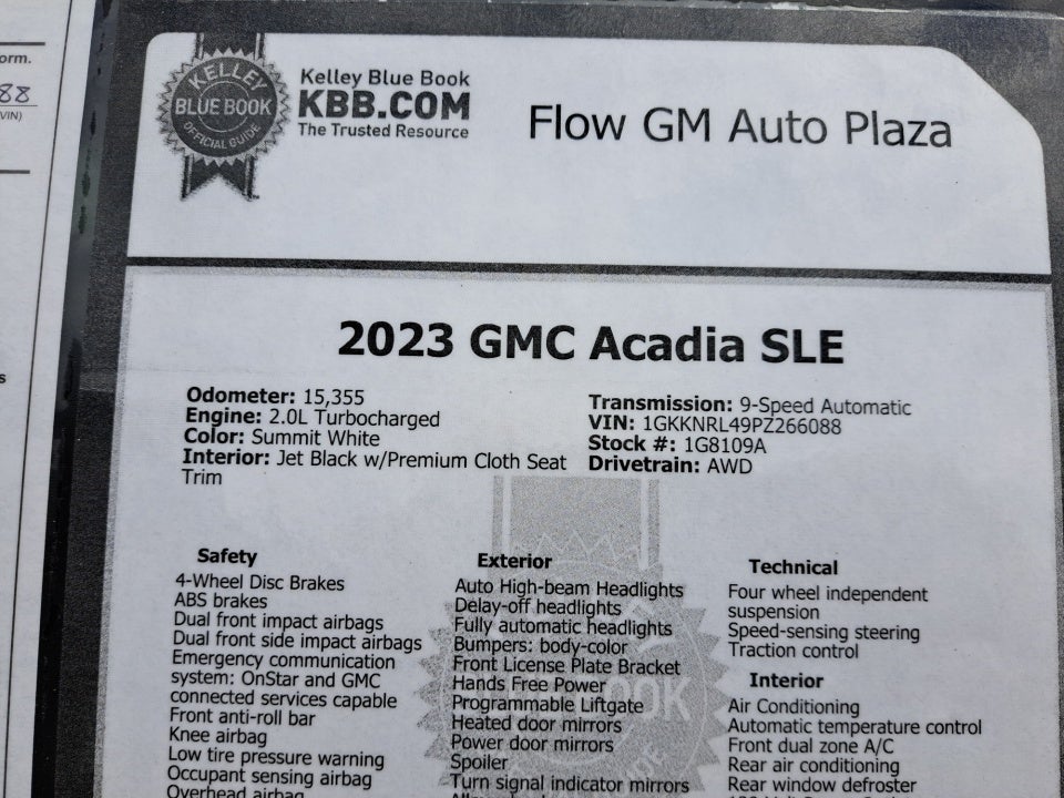 2023 GMC Acadia AWD SLE