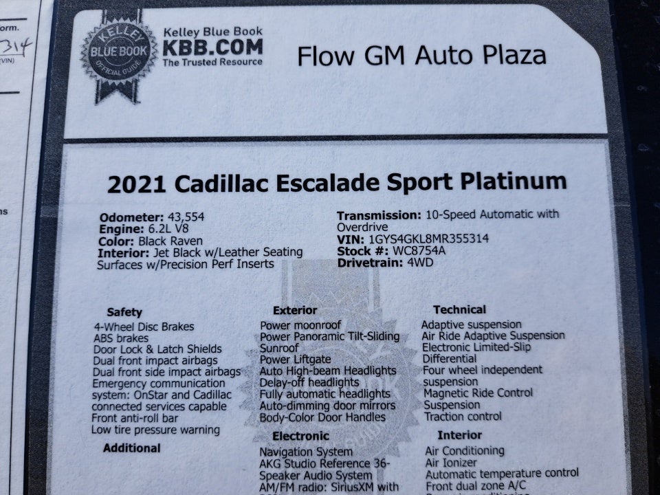 2021 Cadillac Escalade Sport Platinum