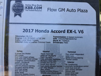 2017 Honda Accord EX-L V6