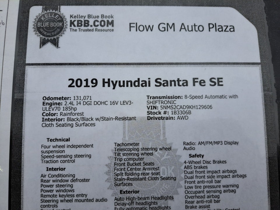 2019 Hyundai Santa Fe SE