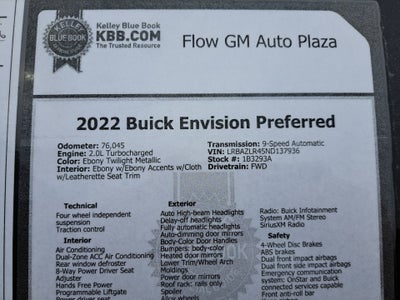 2022 Buick Envision FWD Preferred