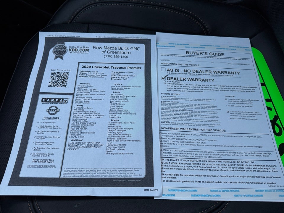 2020 Chevrolet Traverse AWD Premier