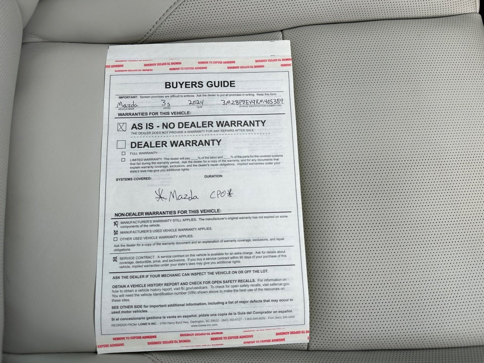 2024 Mazda Mazda3 Sedan 2.5 Turbo Premium Plus