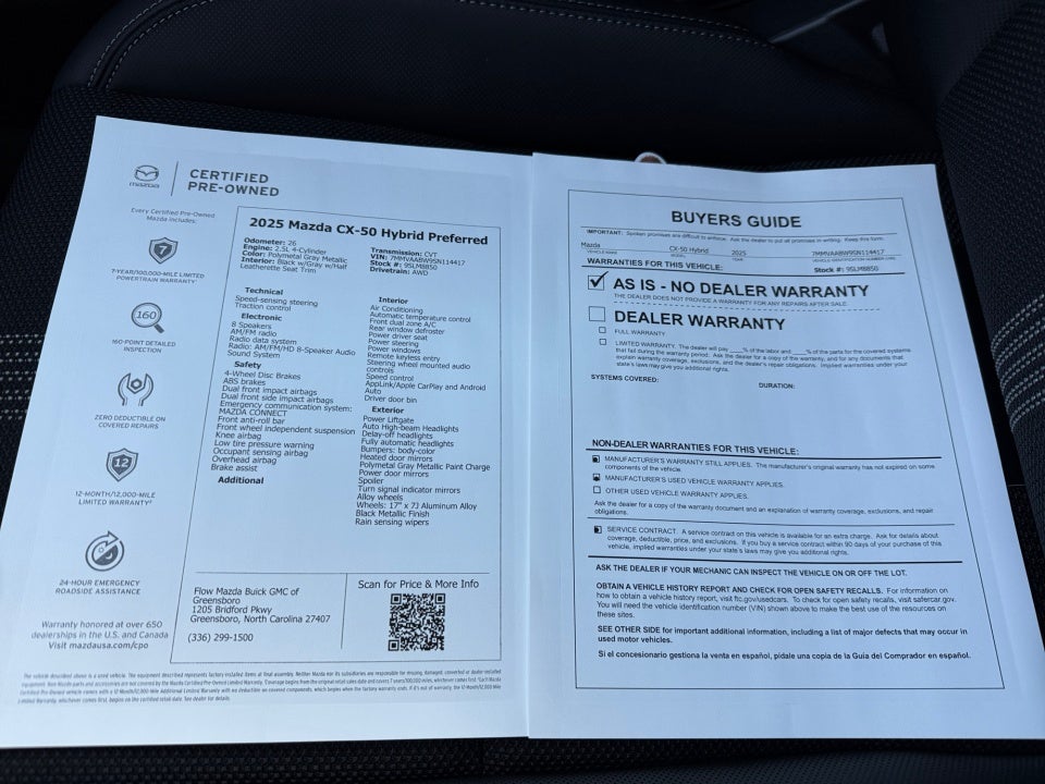 2025 Mazda Mazda CX-50 Hybrid Preferred Package