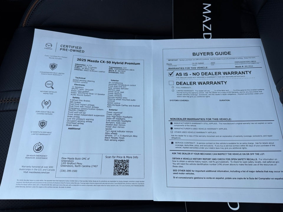 2025 Mazda Mazda CX-50 Hybrid Premium Package