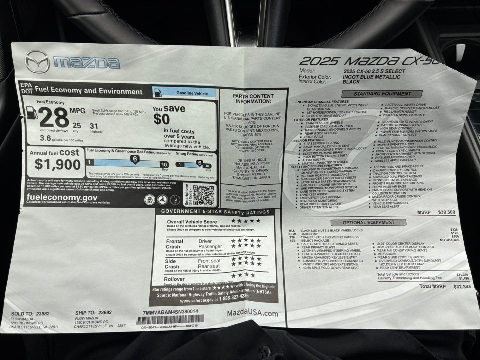 2025 Mazda Mazda CX-50 2.5 S Select Package