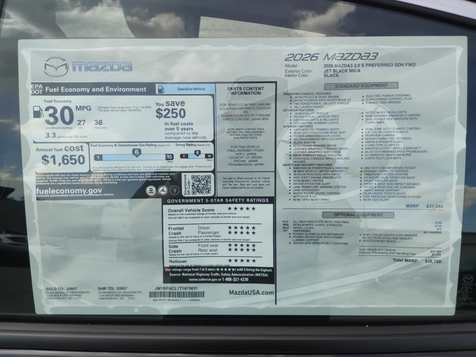 2026 Mazda Mazda3 Sedan 2.5 S Preferred