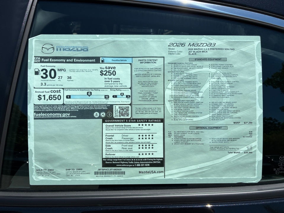 2026 Mazda Mazda3 Sedan 2.5 S Preferred