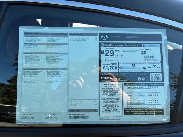 2026 Mazda Mazda3 Sedan 2.5 S Carbon Edition AWD