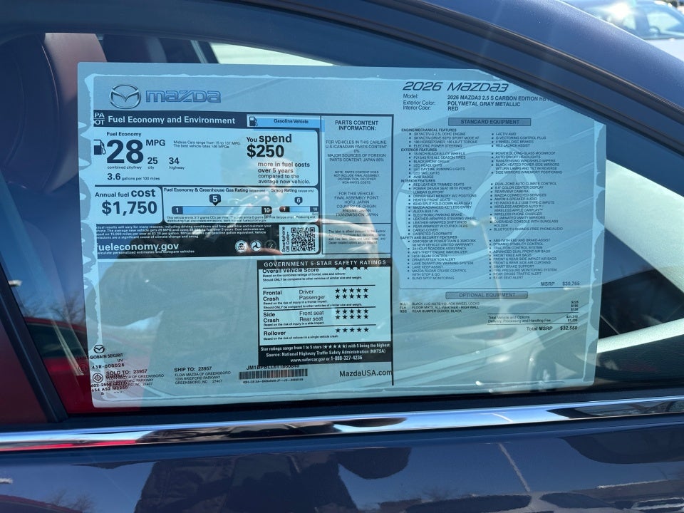 2026 Mazda Mazda3 Hatchback 2.5 S Carbon Edition