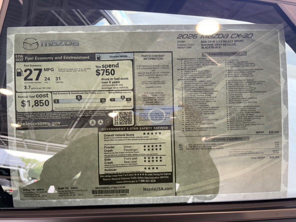 2026 Mazda Mazda CX-30 2.5 S Select Sport