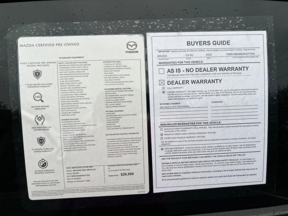 2025 Mazda Mazda CX-50 2.5 S Select Package