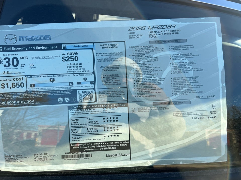 2026 Mazda Mazda3 Sedan 2.5 S