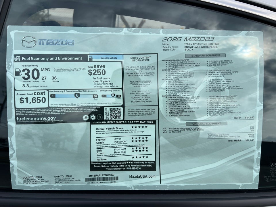 2026 Mazda Mazda3 Sedan 2.5 S