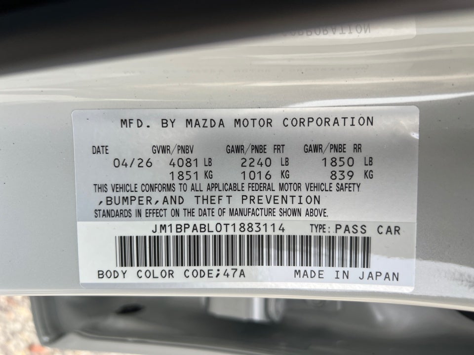 2026 Mazda Mazda3 Sedan 2.5 S Select Sport