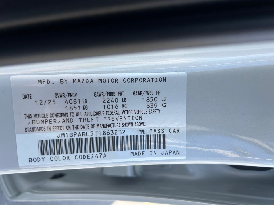 2026 Mazda Mazda3 Sedan 2.5 S Select Sport