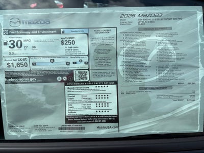 2026 Mazda Mazda3 Sedan 2.5 S Select Sport