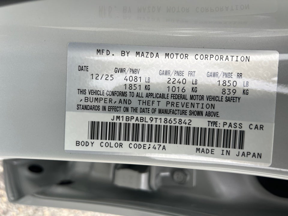 2026 Mazda Mazda3 Sedan 2.5 S Select Sport