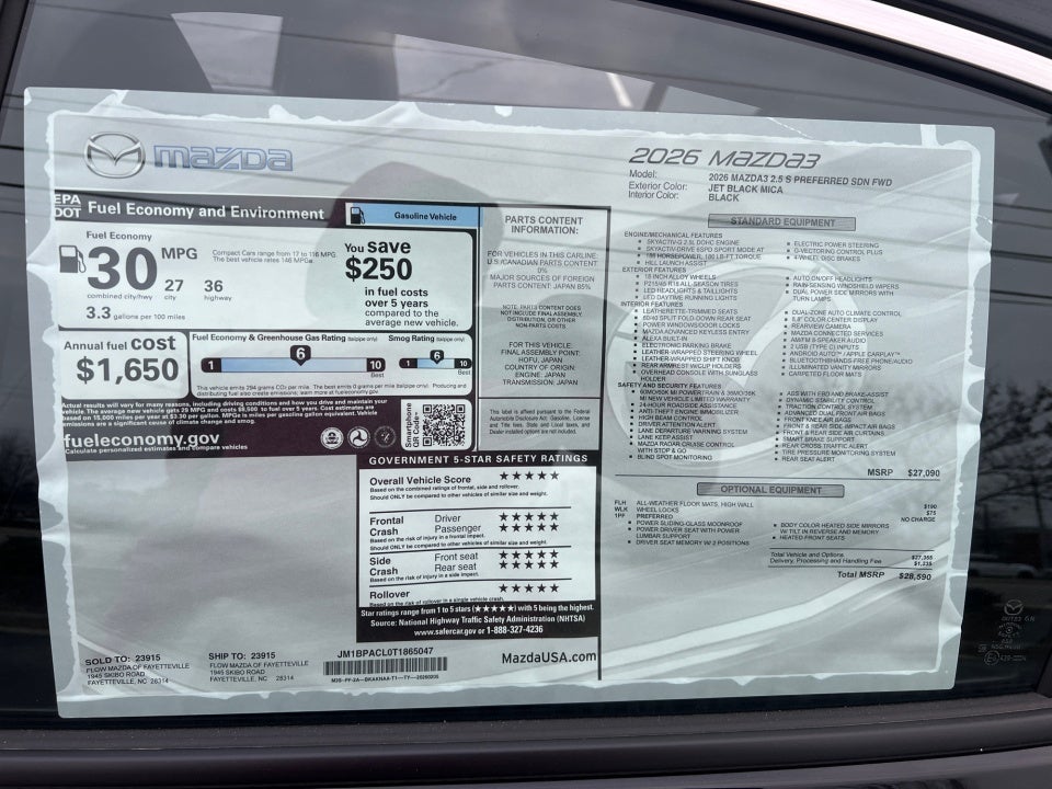 2026 Mazda Mazda3 Sedan 2.5 S Preferred