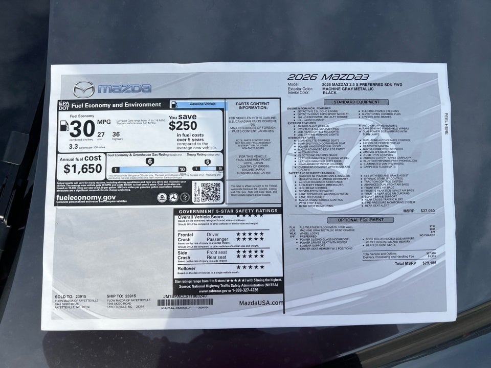 2026 Mazda Mazda3 Sedan 2.5 S Preferred