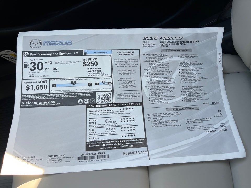 2026 Mazda Mazda3 Sedan 2.5 S Preferred