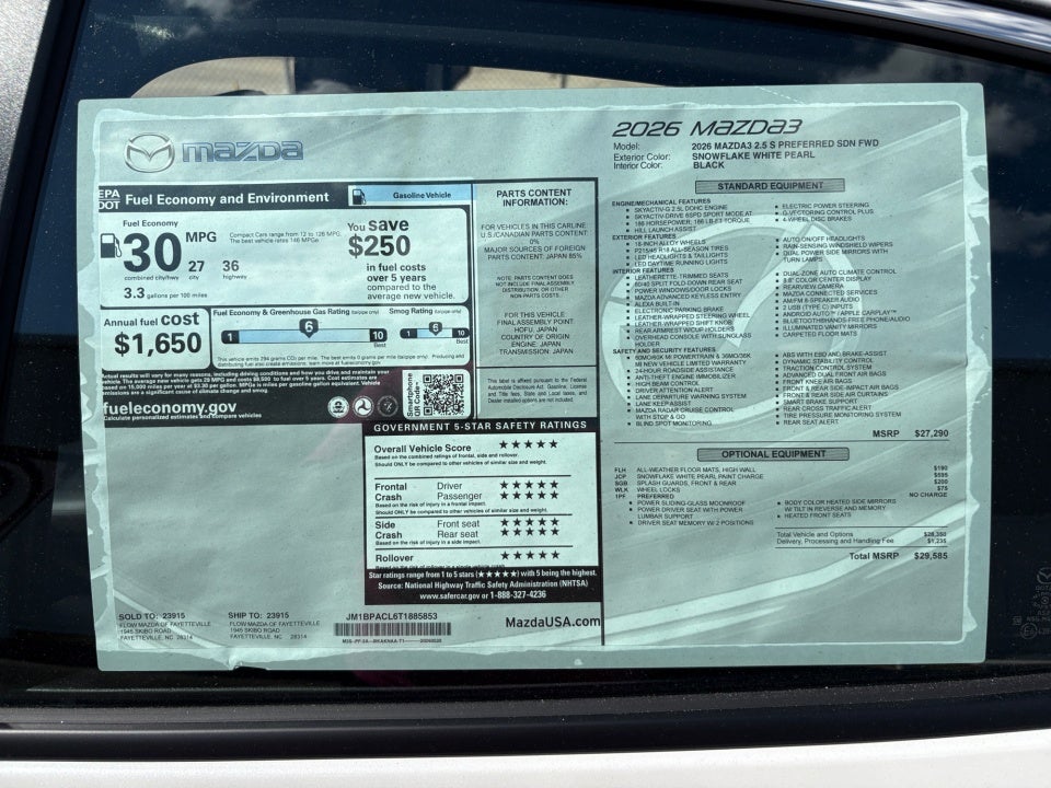 2026 Mazda Mazda3 Sedan 2.5 S Preferred
