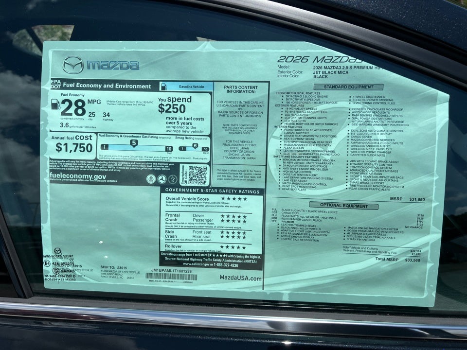 2026 Mazda Mazda3 Hatchback 2.5 S Premium