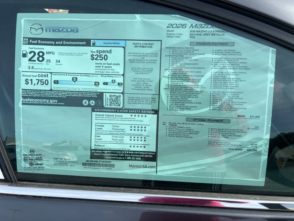 2026 Mazda Mazda3 Hatchback 2.5 S Premium