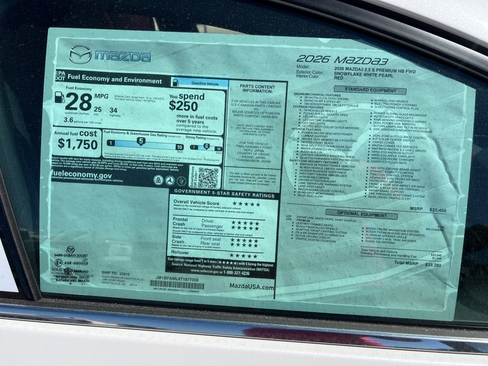 2026 Mazda Mazda3 Hatchback 2.5 S Premium