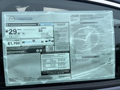2026 Mazda Mazda3 Sedan 2.5 S Carbon Edition