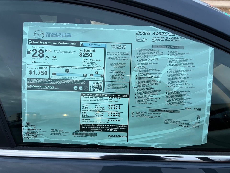 2026 Mazda Mazda3 Hatchback 2.5 S Carbon Edition