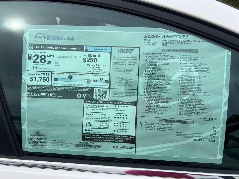 2026 Mazda Mazda3 Hatchback 2.5 S Carbon Edition
