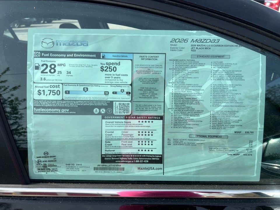 2026 Mazda Mazda3 Hatchback 2.5 S Carbon Edition