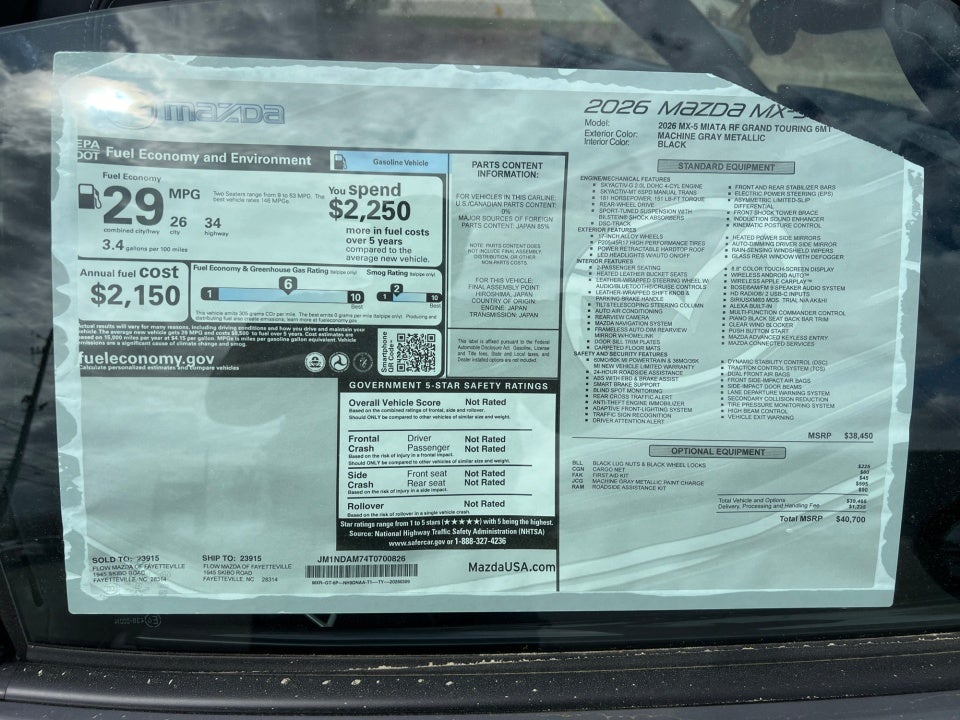 2026 Mazda Mazda MX-5 Miata RF Grand Touring