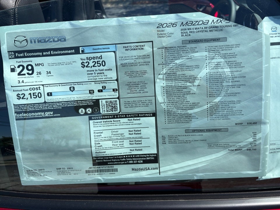 2026 Mazda Mazda MX-5 Miata RF Grand Touring