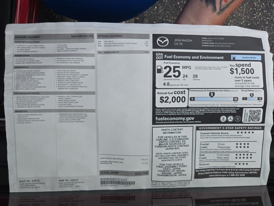 2026 Mazda Mazda CX-70 3.3 Turbo Premium Plus