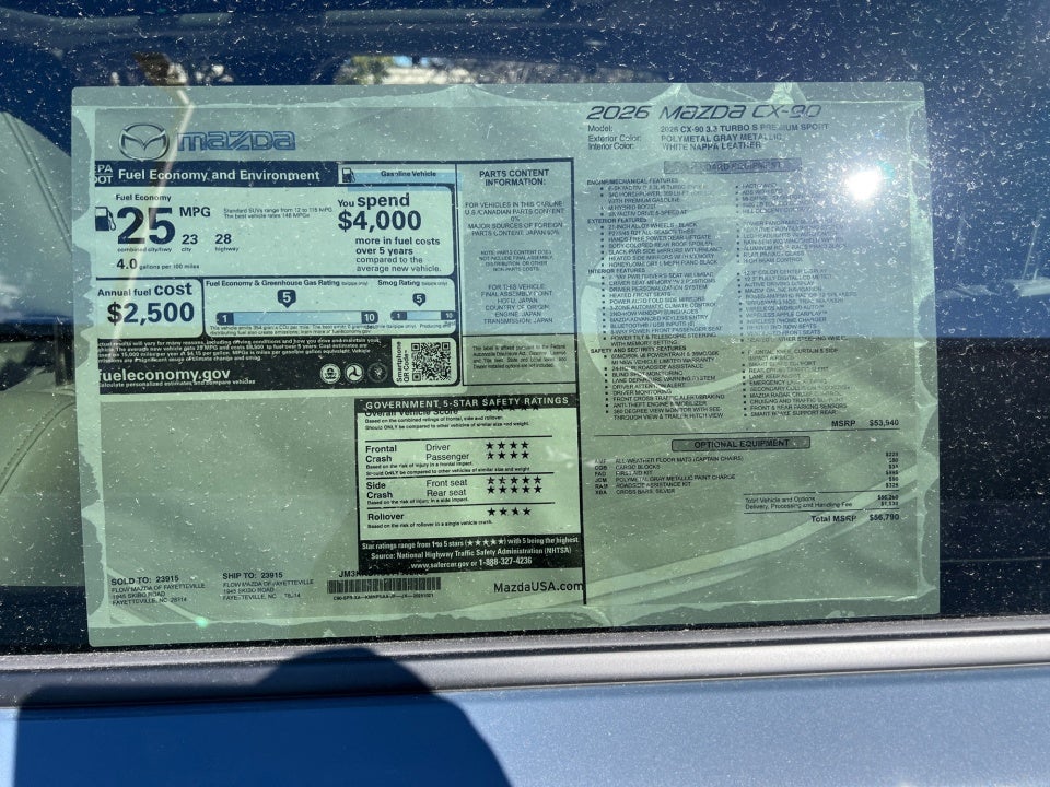 2026 Mazda Mazda CX-90 3.3 Turbo S Premium Sport