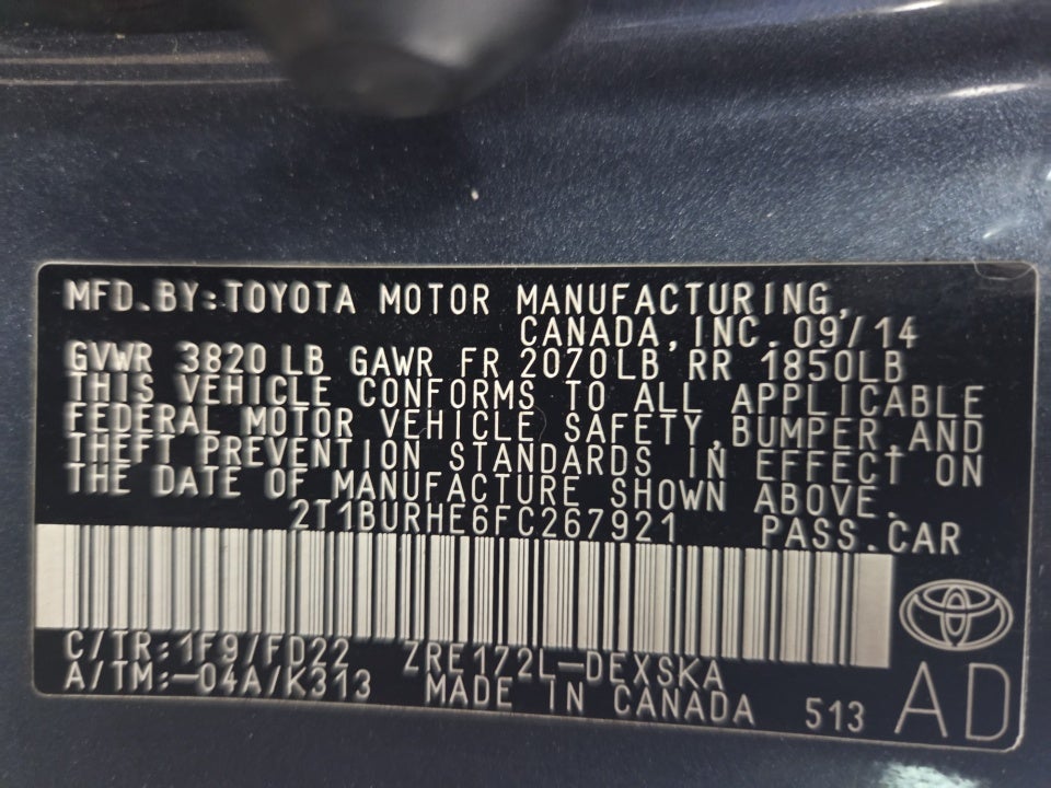 2015 Toyota Corolla S Plus