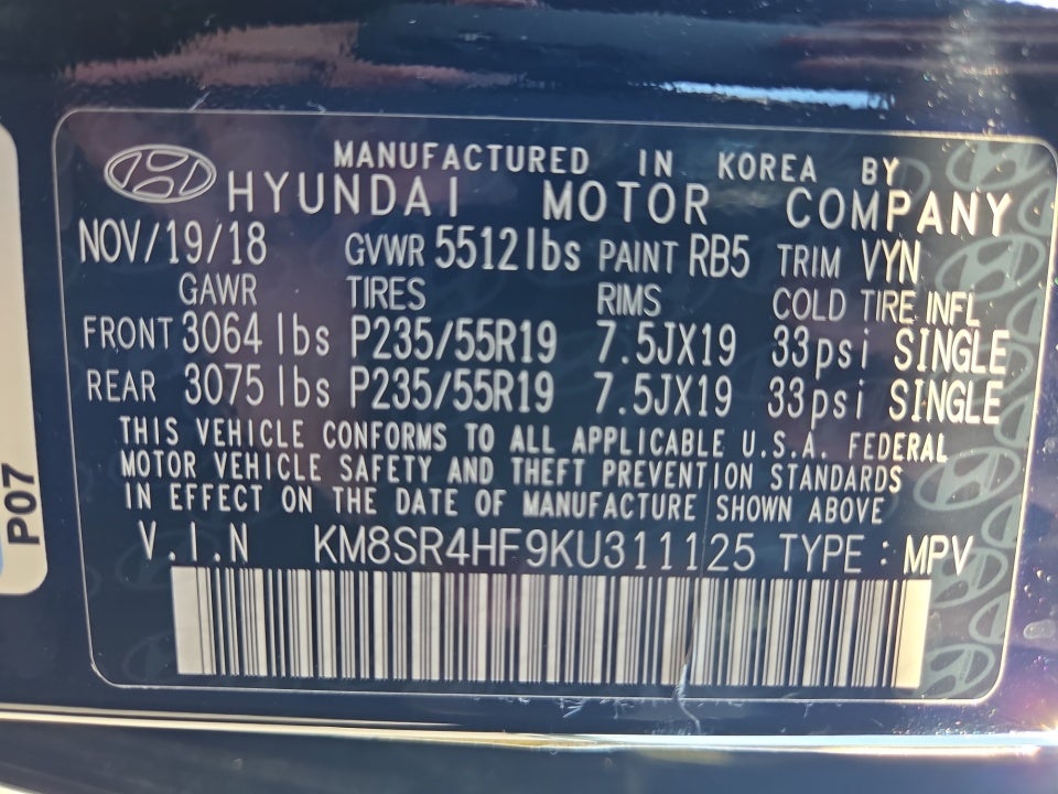 2019 Hyundai Santa Fe XL Limited Ultimate