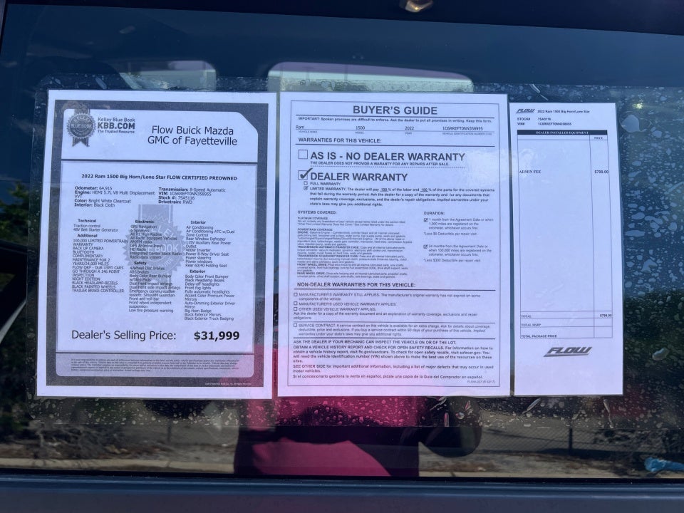 2022 RAM 1500 Big Horn Crew Cab 4x2 5'7" Box