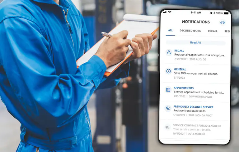 Notifications page in the flow app